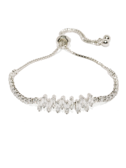 

Amavi Silver-Toned Alloy Cubic Zirconia Charm Bracelet