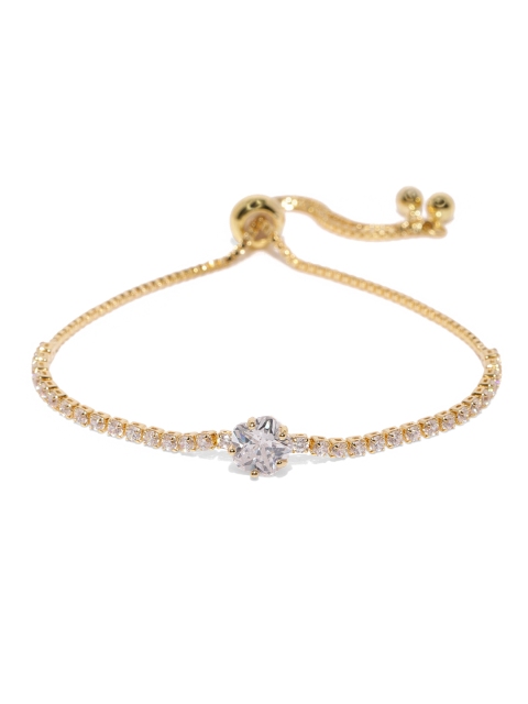 

Amavi Women Gold-Toned Stone Studded Charm Bracelet