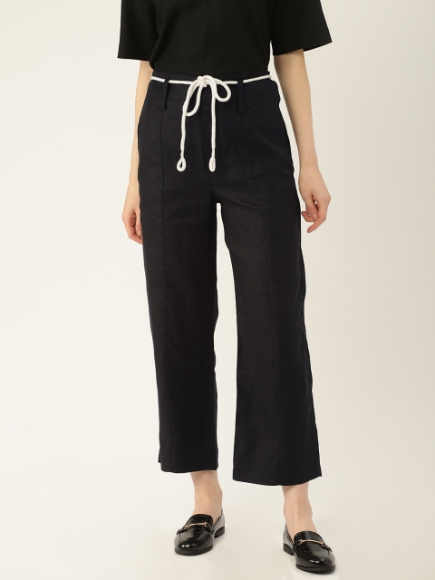 

MANGO Women Black Regular Fit Solid Regular Trousers