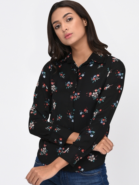 

Rigo Women Black Regular Fit Printed Casual Shirt