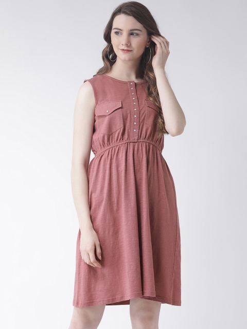 

The Vanca Women Pink Solid T-shirt Dress