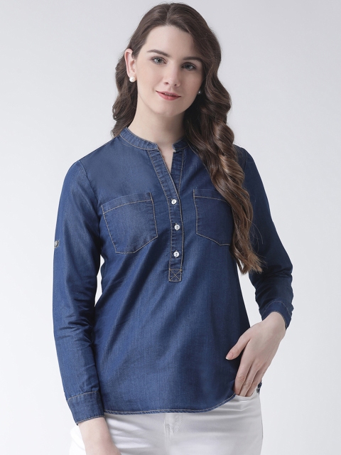 

The Vanca Women Blue Regular Fit Solid Casual Shirt