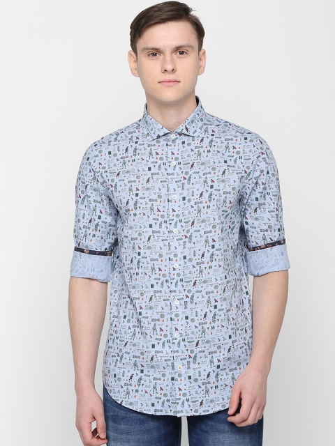 

SIMON CARTER LONDON Men Blue Regular Fit Printed Casual Shirt