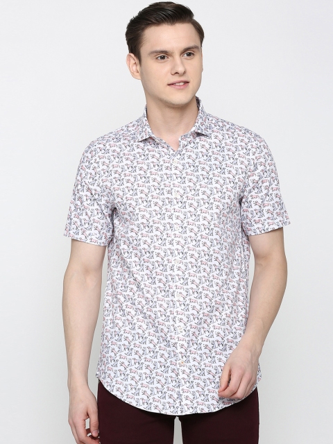 

SIMON CARTER LONDON Men Grey Slim Fit Printed Casual Shirt