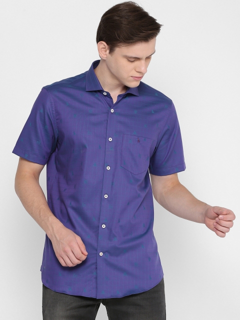 

SIMON CARTER LONDON Men Blue Regular Fit Checked Casual Shirt