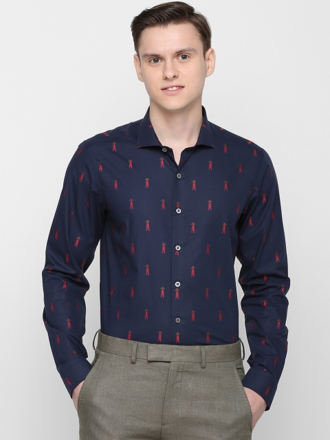 

SIMON CARTER LONDON Men Blue Regular Fit Printed Formal Shirt