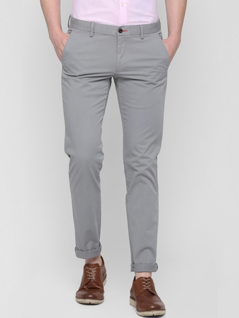 

SIMON CARTER LONDON Men Grey Slim Fit Solid Regular Trousers