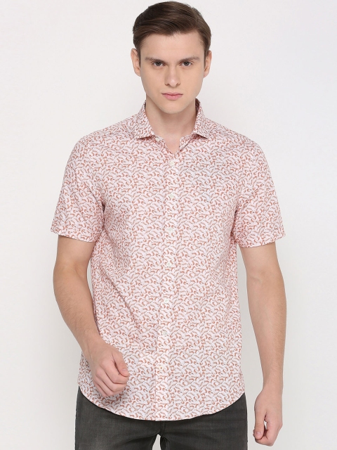 

SIMON CARTER LONDON Men Pink Slim Fit Printed Casual Shirt