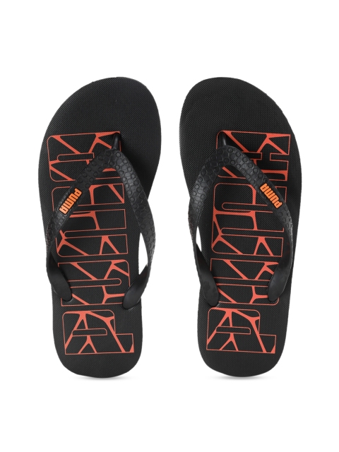 

Puma Unisex Black & Orange Printed Thong Flip-Flops