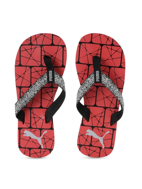 

Puma Unisex Red & Black Printed Thong Flip-Flops