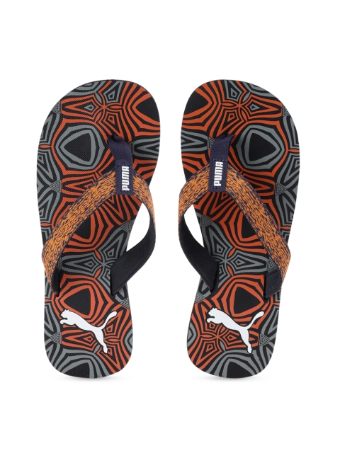 

Puma Unisex Navy Blue & Orange Printed Thong Flip-Flops