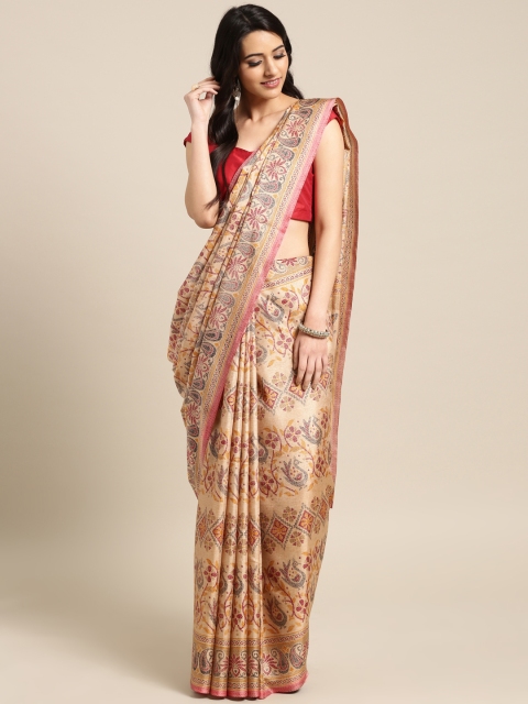 

Saree mall Beige & Maroon Art Silk Printed Saree