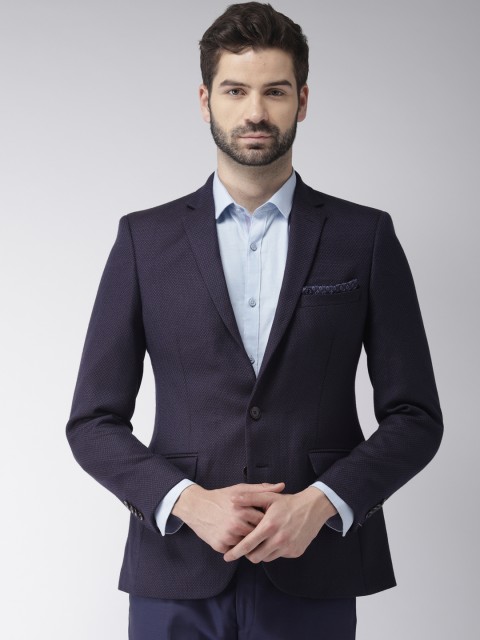 

Raymond Men Blue Single-Breasted Slim Fit Woollen Formal Blazer