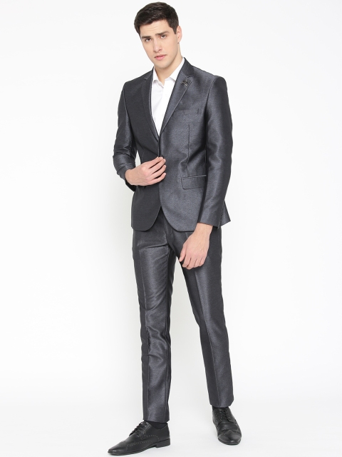 

Parx Men Charcoal Grey Solid Urban Fit Single-Breasted Party Suit