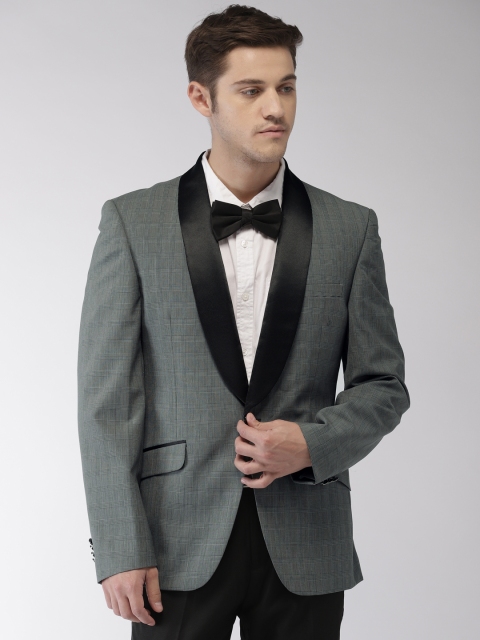 

Raymond Men Grey Slim Fit Checked Single-Breasted Formal Blazer