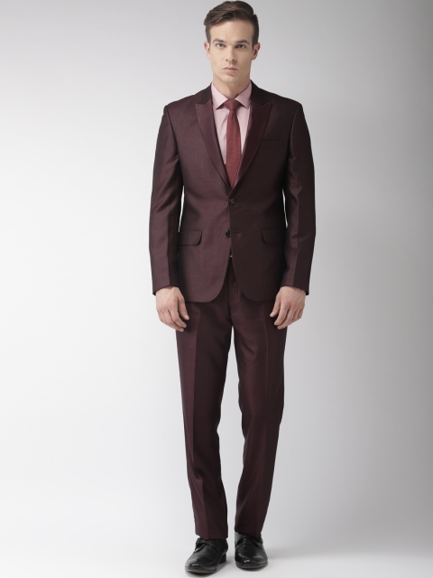 raymond coat pant wine colour