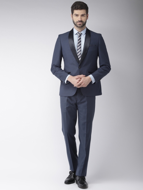 

Raymond Men Blue Solid Slim Fit Tuxedo Suit