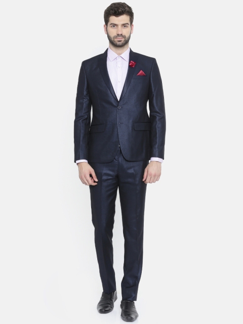 

Parx Men Navy Blue Urban Fit Solid Single-Breasted Formal Suit