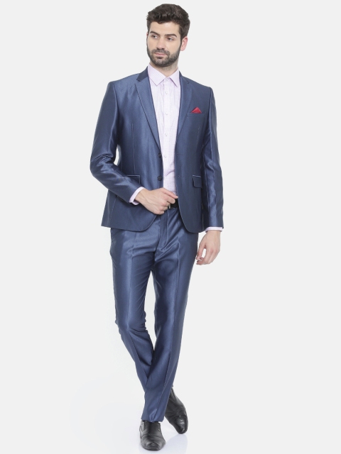 

Parx Men Blue Single Breasted Solid Urban Fit Formal Suit