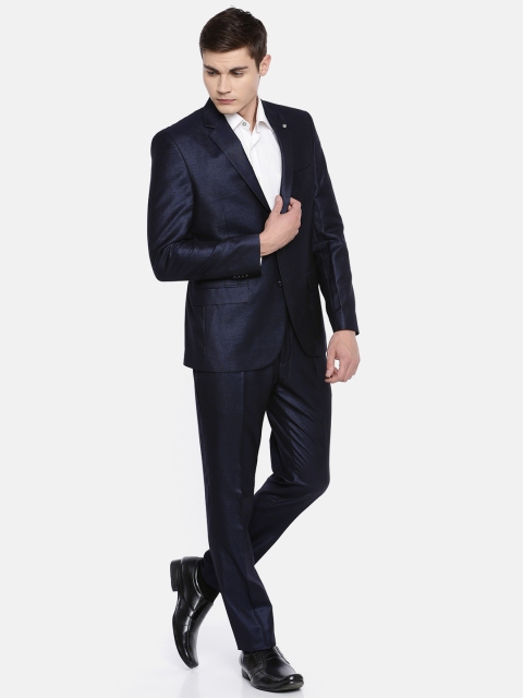 

Parx Men Navy Blue Single-Breasted Solid Urban Fit Party Suit