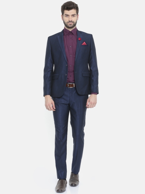 

Parx Men Navy Blue Solid Urban Fit Single-Breasted Formal Suit