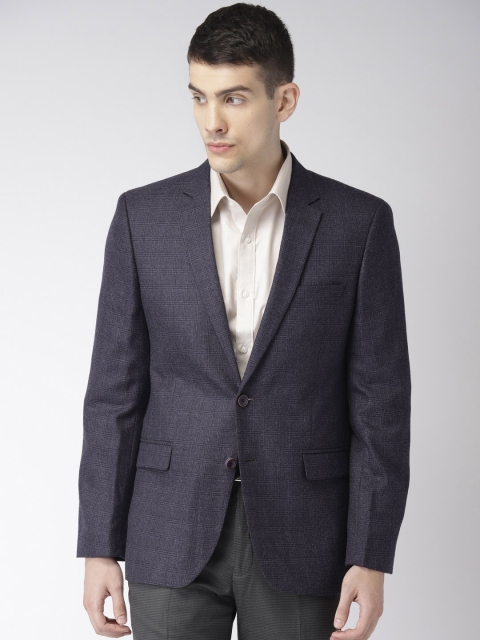 

Raymond Men Blue Contemporary Fit Checked Single-Breasted Formal Blazer