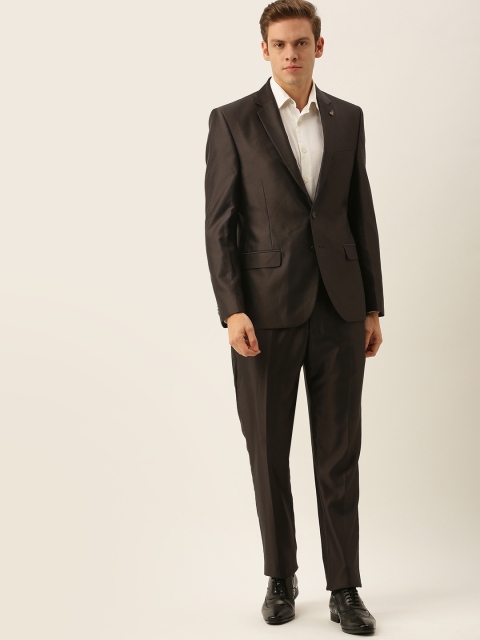 

Men Brown Solid Urban Fit Single-Breasted Formal Suit