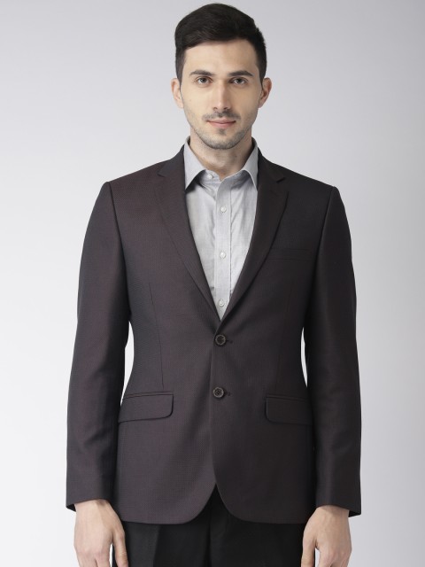 

Raymond Men Brown Slim Fit Self-Design Single-Breasted Formal Blazer
