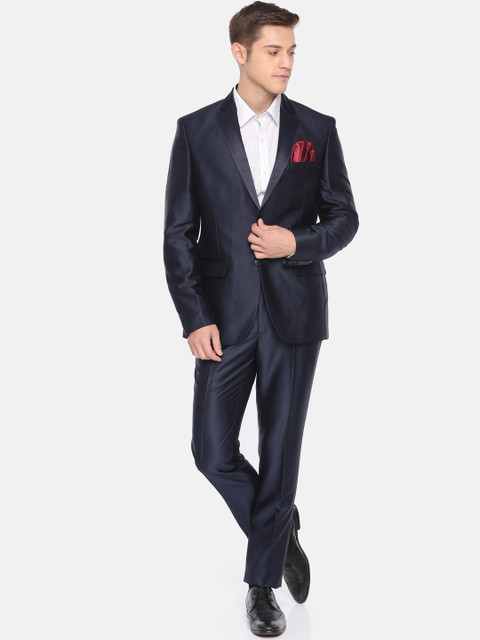 

Parx Men Navy Blue Solid Urban Fit Single-Breasted Formal Suit