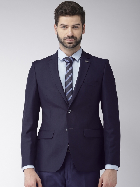 

Raymond Men Navy Blue Solid Single-Breasted Slim Fit Formal Blazer