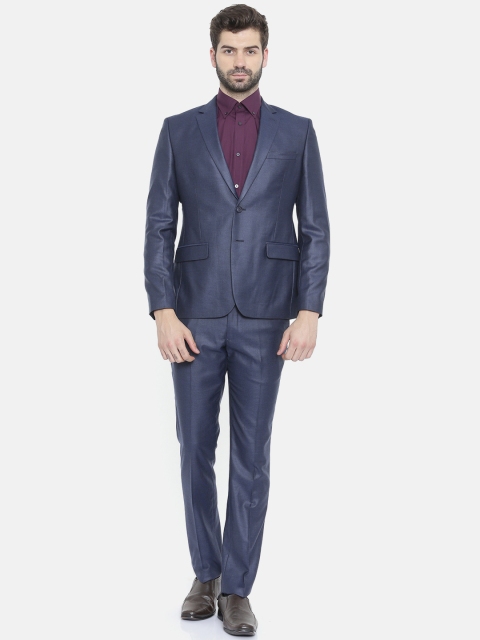 

Parx Men Blue Solid Urban Fit Single-Breasted Formal Suit