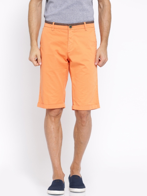 

SHOWOFF Men Orange Solid Slim Fit Regular Shorts