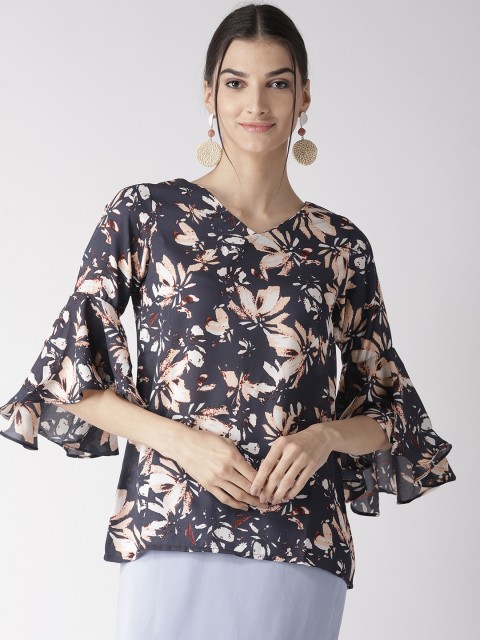 

plusS Women Grey Printed Top