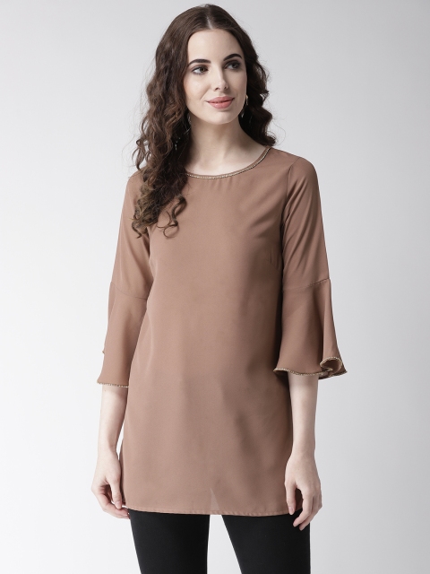 

plusS Women Brown Solid A-Line Top