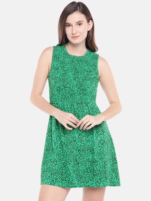 

United Colors of Benetton Women Green Fit and Flare Dress