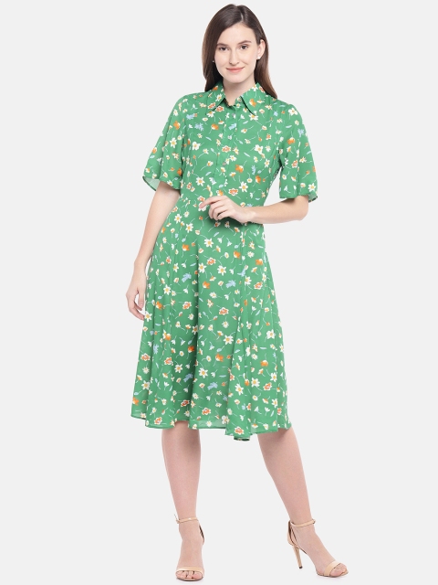 

United Colors of Benetton Women Green Shirt Dress