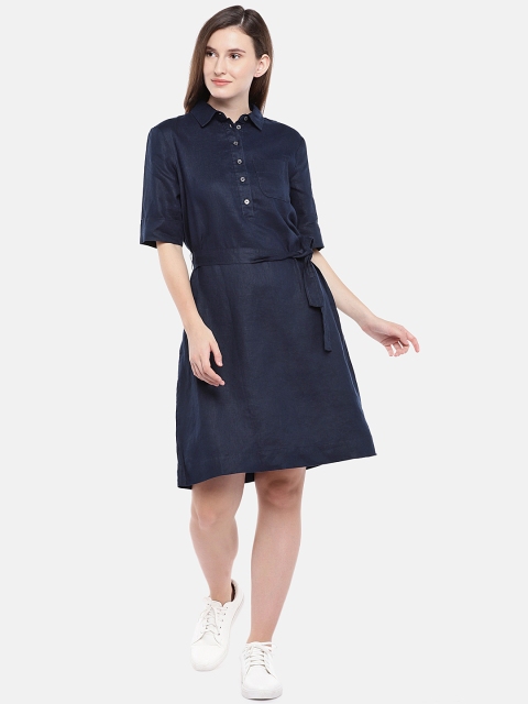 

United Colors of Benetton Women Navy Blue Shirt Dress