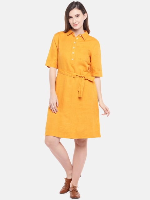 

United Colors of Benetton Women Yellow Shirt Dress