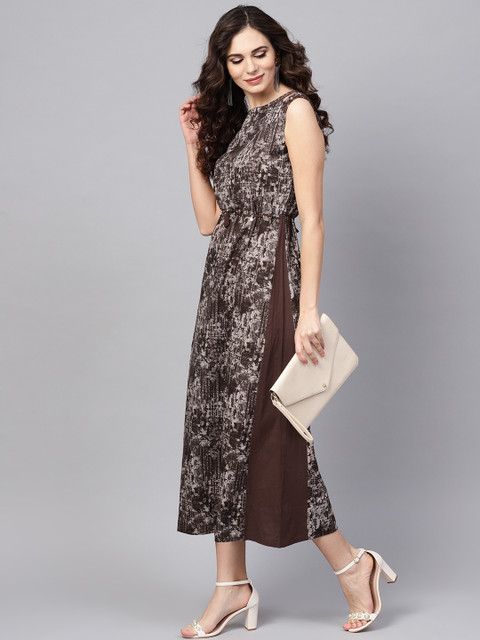 

Jaipur Kurti Women Brown Printed Maxi Dress