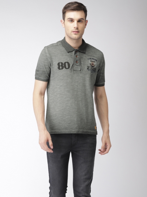 

Flying Machine Men Black Dyed Polo Collar Pure Cotton T-shirt