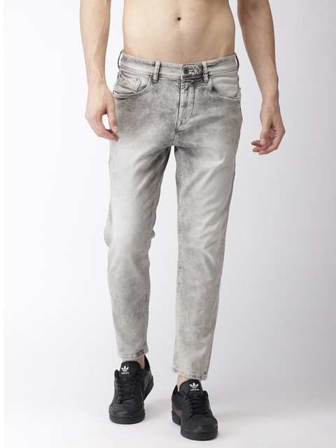 

Flying Machine Men Grey MJ Mankle Skinny Fit Mid-Rise Clean Look Stretchable Cropped Jeans