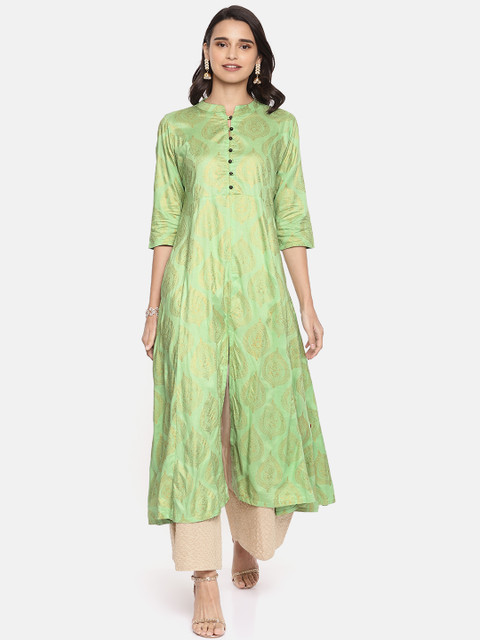 

Alena Women Green Printed Anarkali Kurta