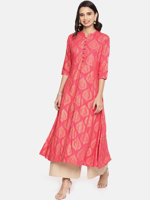 

Alena Women Red Printed A-Line Kurta