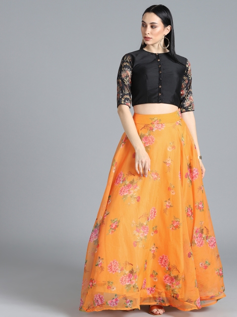 

EthnoVogue Orange & Black Made to Measure Lehenga with Blouse
