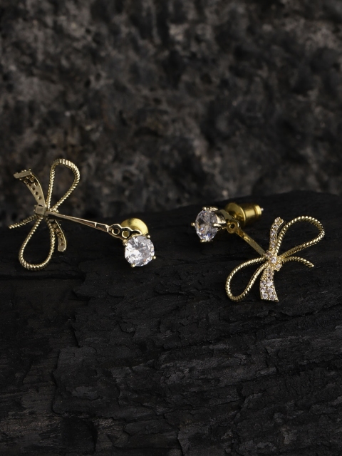 

Carlton London Gold-Plated CZ Stone-Studded Contemporary Jacket Earrings