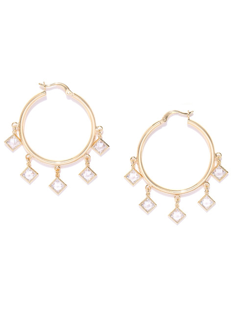 

Carlton London Gold-Plated CZ-Studded Circular Hoop Earrings