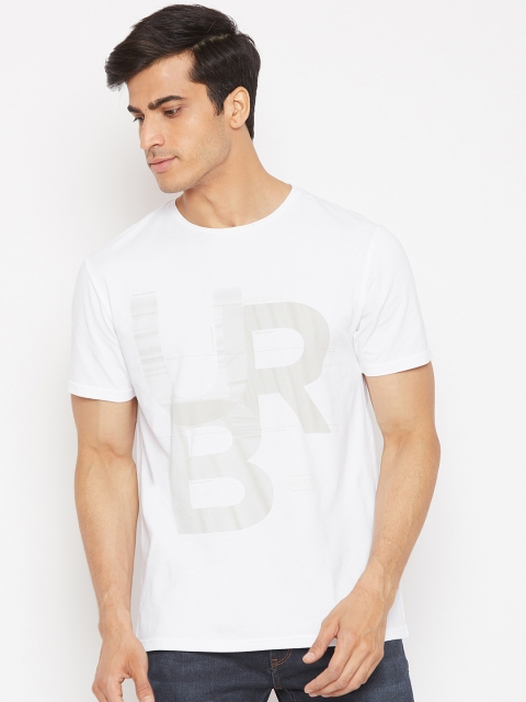 

Blackberrys Men White Printed Round Neck T-shirt