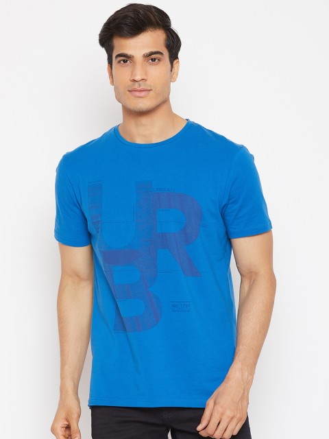 

Blackberrys Men Blue Printed Round Neck T-shirt