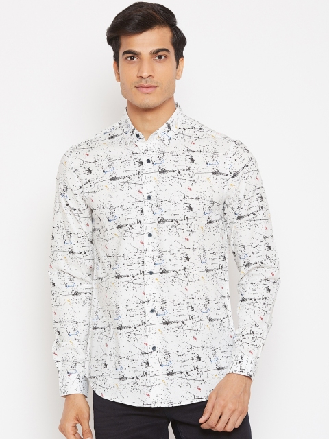 

Blackberrys Men White & Black Regular Fit Printed Casual Shirt
