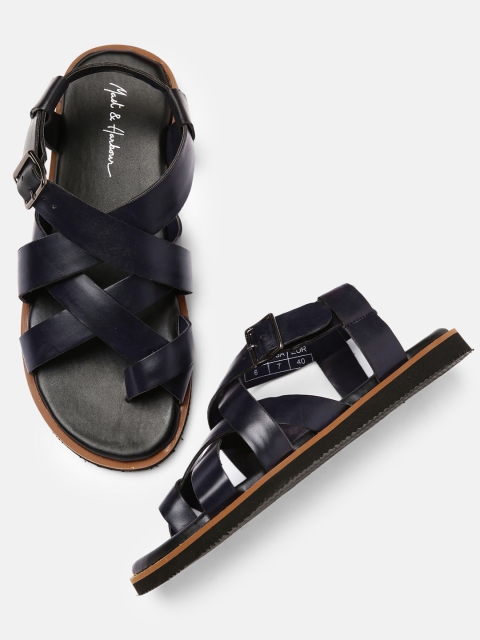 

Mast & Harbour Men Navy Blue Comfort Sandals